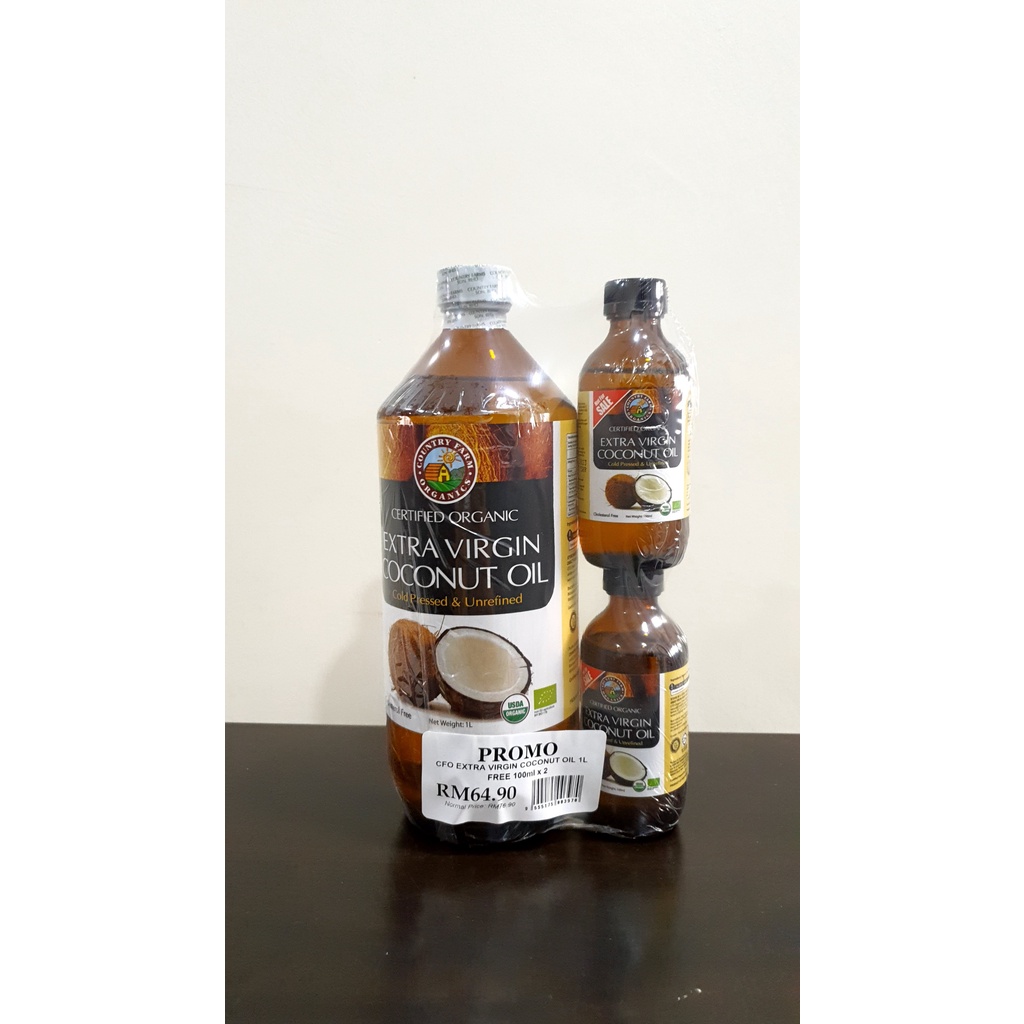 3 3 Sales 1 X Country Farm Organic Extra Virgin Coconut Oil 1l Foc 100ml X 2 Shopee Malaysia