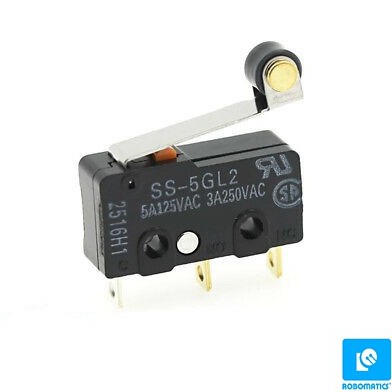 SPDT 0.49N 5A Solder Terminal 4 PCS OMRON SS-5GL Micro Switch Hinge Lever 