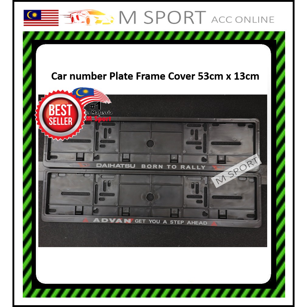 Daihatsu Advan Car Number Plate License Frame Cover With Logo 53cm X 13cm Shopee Malaysia