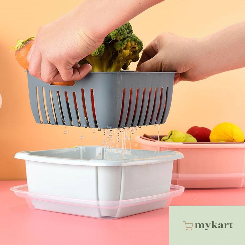 Drain Water Basket Water Drainer Basket Container Vegetables Fruit ...