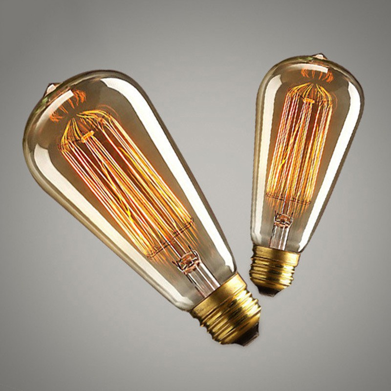40W E27 220240V Edison Light Bulb Retro Yellow LightBulb Industrial Style Lamp Shopee Malaysia