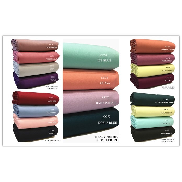 Kain Pasang Heavy Premium Como Crepe 3.5 Meter Bidang60