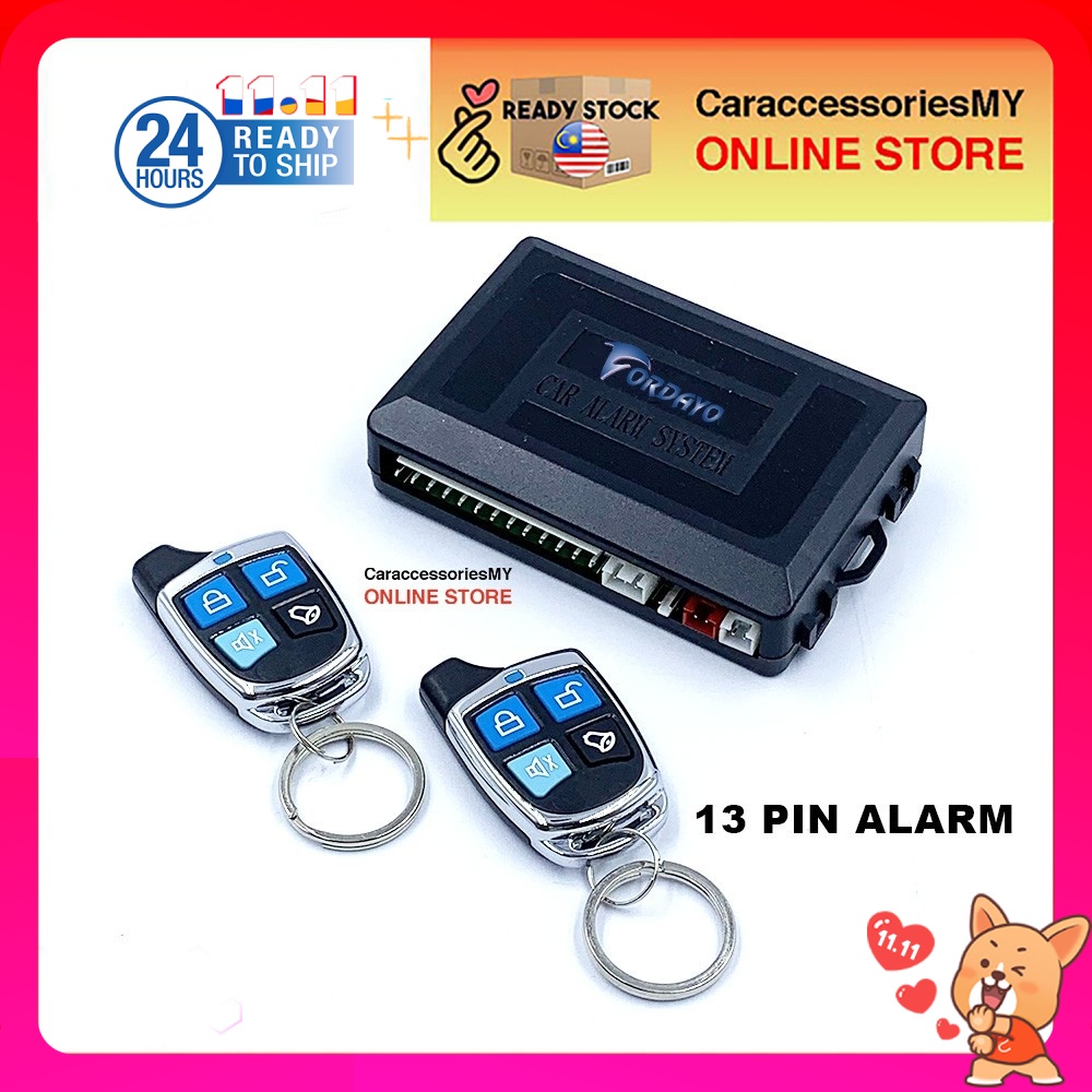 13 Pin Universal Car Security Alarm System Fordayo universal car alarm 4210 Sistem Penggera Kereta Car Remote Control