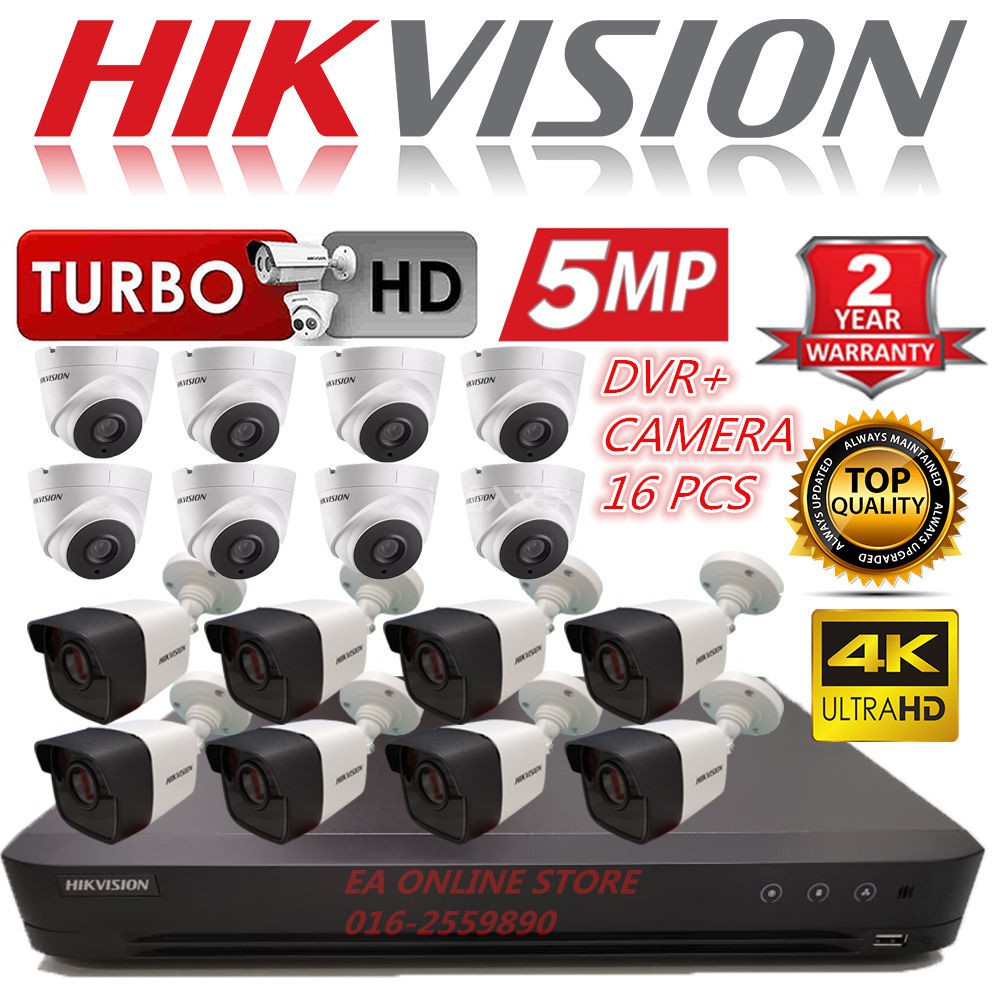 HIKVISION 5MP 16CHANNEL 2HDD CCTV Ultra HD 1920P 5.0MP 16CH DVR+Camera