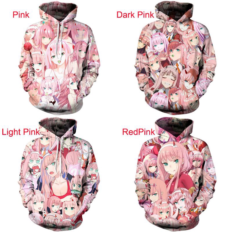 Anime Darling In The Franxx Zero Two 3d Print Men Women Long Sleeve Drawstring Hoodie Shopee Malaysia - zero two shirt no coat roblox