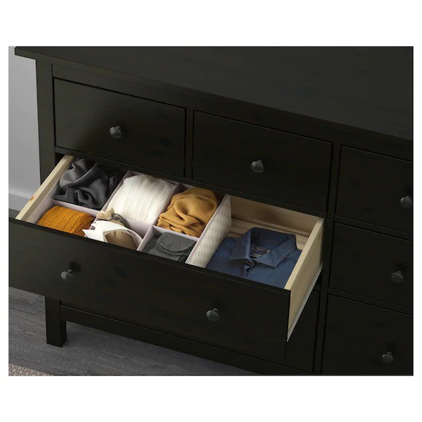 Ikea Hemnes Chest Of 8 Drawers Black Brown 160x96 Cm Shopee