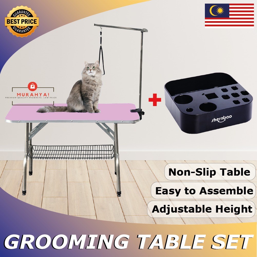 Cat grooming table Pet grooming Meja dandanan kucing Foldable portable