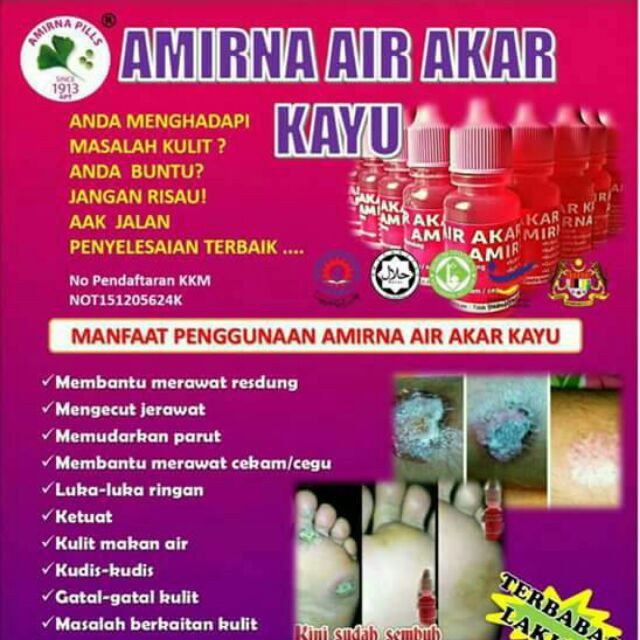 Amirna Air Akar Kayu 100 Original Hq Freegift Shopee Malaysia