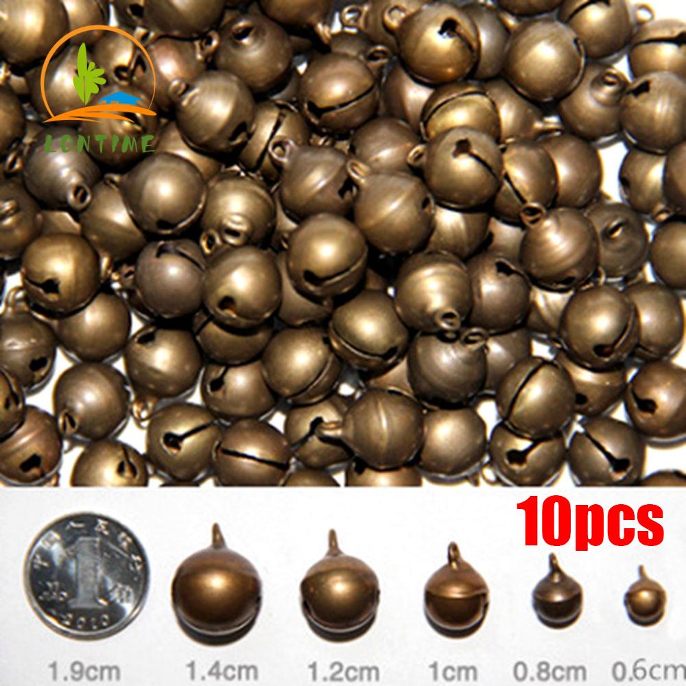 LONTIME 10pcs DIY Copper Jingle Bells Handmade Retro Bronze Small Bell Necklace Bracelet Home Decoration Christmas Tree Ornaments Crafts Campanula Accessories