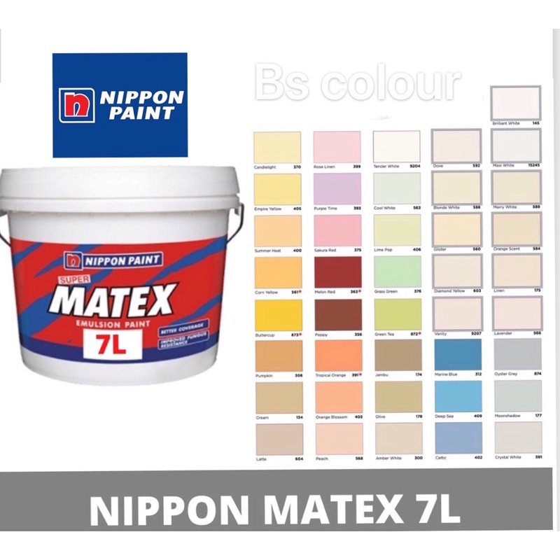 7L Nippon  Super  Matex Cat Dalaman Rumah Dinding Batu Emulsion Paint 7Liter Cat  Kapur