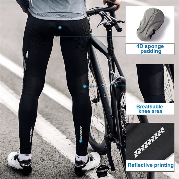 Santic Men Cycling Tight Pants Pro Veision Breathable 4D Cushion Spots Trousers 