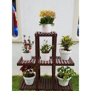 Rak kayu Letak Pasu Bunga serbaguna Multi Level Garden Rak kayu Letak Pasu Bunga serbaguna Multi Level Garden