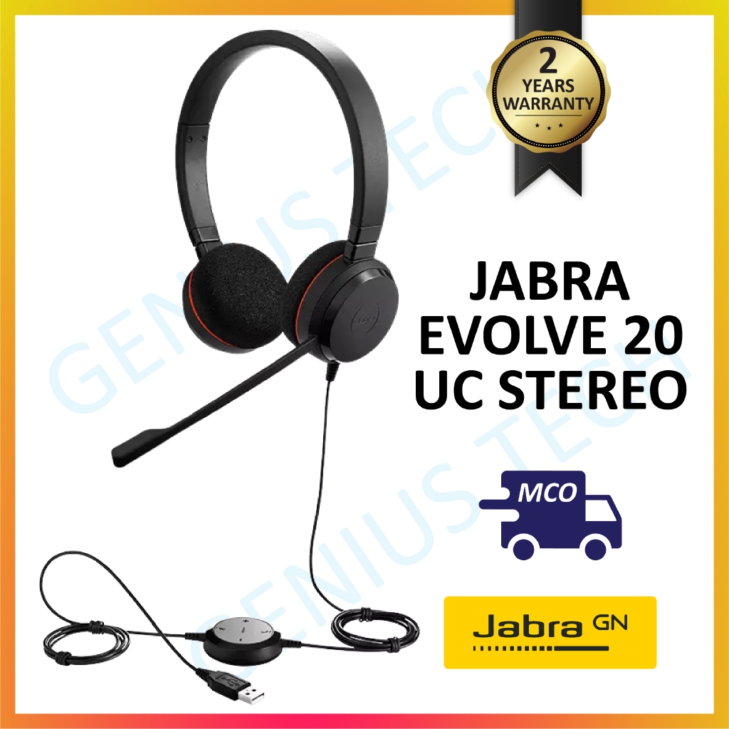 Jabra Evolve 20 UC Stereo Headset Shopee Malaysia