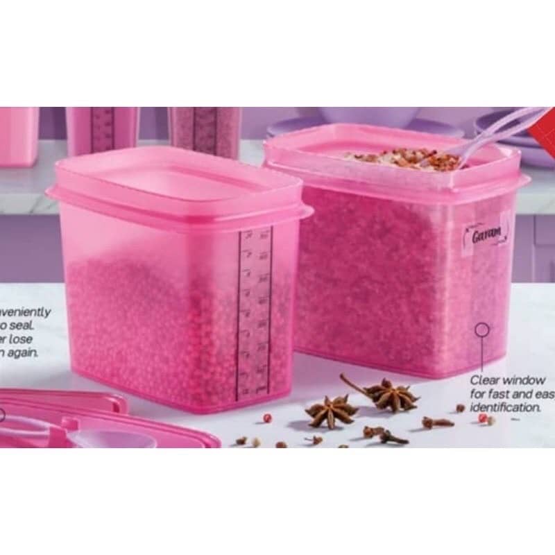 Pre-Order New Tupperware Shelf Saver with Spoon 840ml Pink