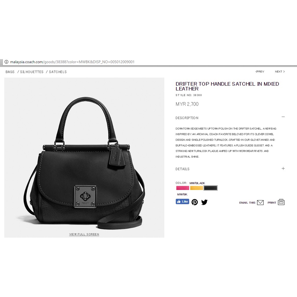 coach drifter bag