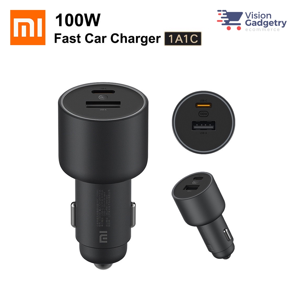 Xiaomi Car Charger 1A1C 100W Double Port Fast Charge LED Moonlight