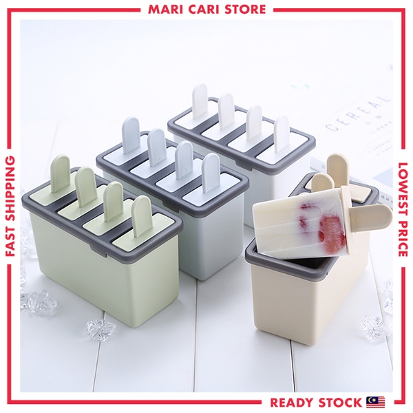 DIY Ice Cream Maker Reusable Ice Cream Mould Popsicle Ice Cream Tray Bekas Acuan Aiskrim Freezer Tray Ice Pop Maker