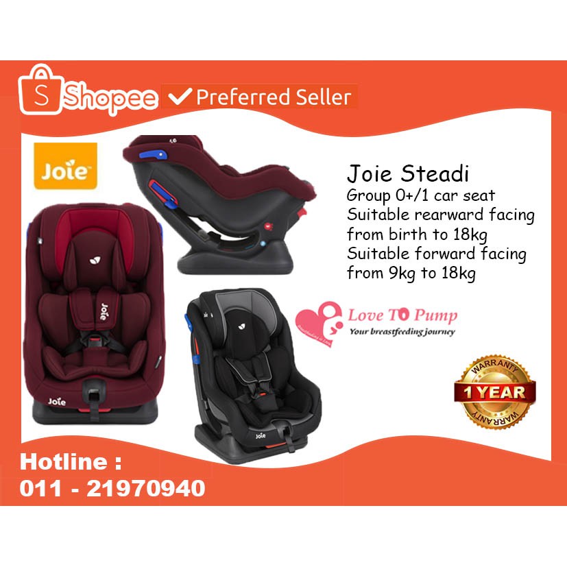 Joie Steadi Car Seat (1 to 1 Crash Exchange Program) Shopee Malaysia