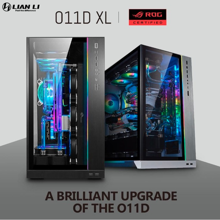 Lian Li O11 Dynamic Xl Rog Certified E Atx Full Tower Tg Aluminium Casing Black White Silver Shopee Malaysia