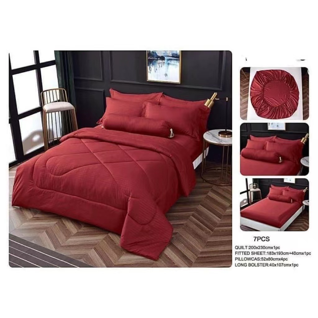 7 IN 1 hotel style tone cadar fitted with Comforter set (queen/king