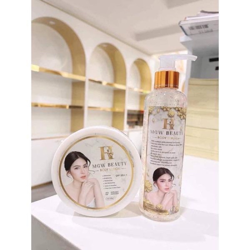 MGW MAGIC WHITE SET WHITENING BODY LOTION 250ML + BODY SERUM 250ML