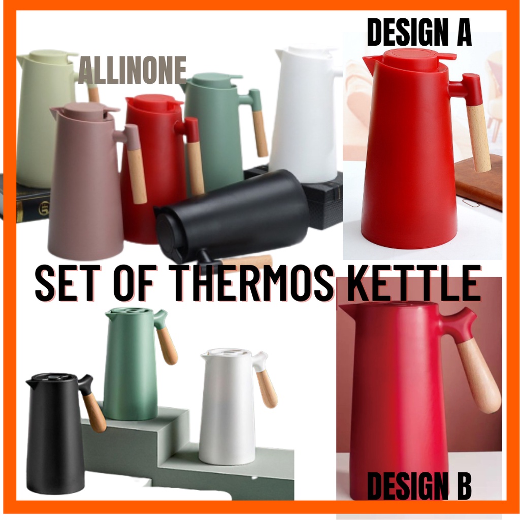 Set of Thermos Kettle UPGRADED 1000ml Jug Air Panas Tahan Karat High