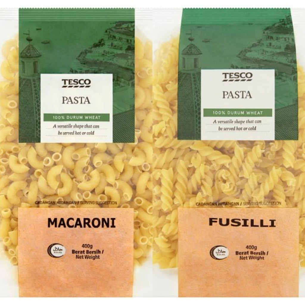 Tesco Fusilli Pasta & Macaroni Pasta From Turkey 400g X 2 packs | Shopee  Malaysia