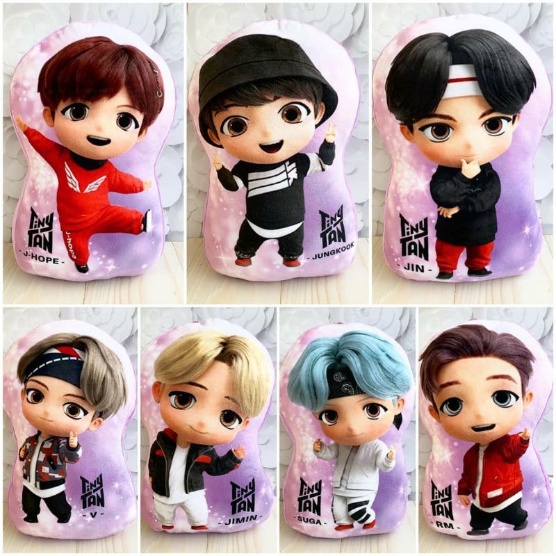 Pillow Doll Bts Chibi Tiny Tan Bt21 Jungkook Jimin Jhope Suga V Rm Jin Shopee Malaysia