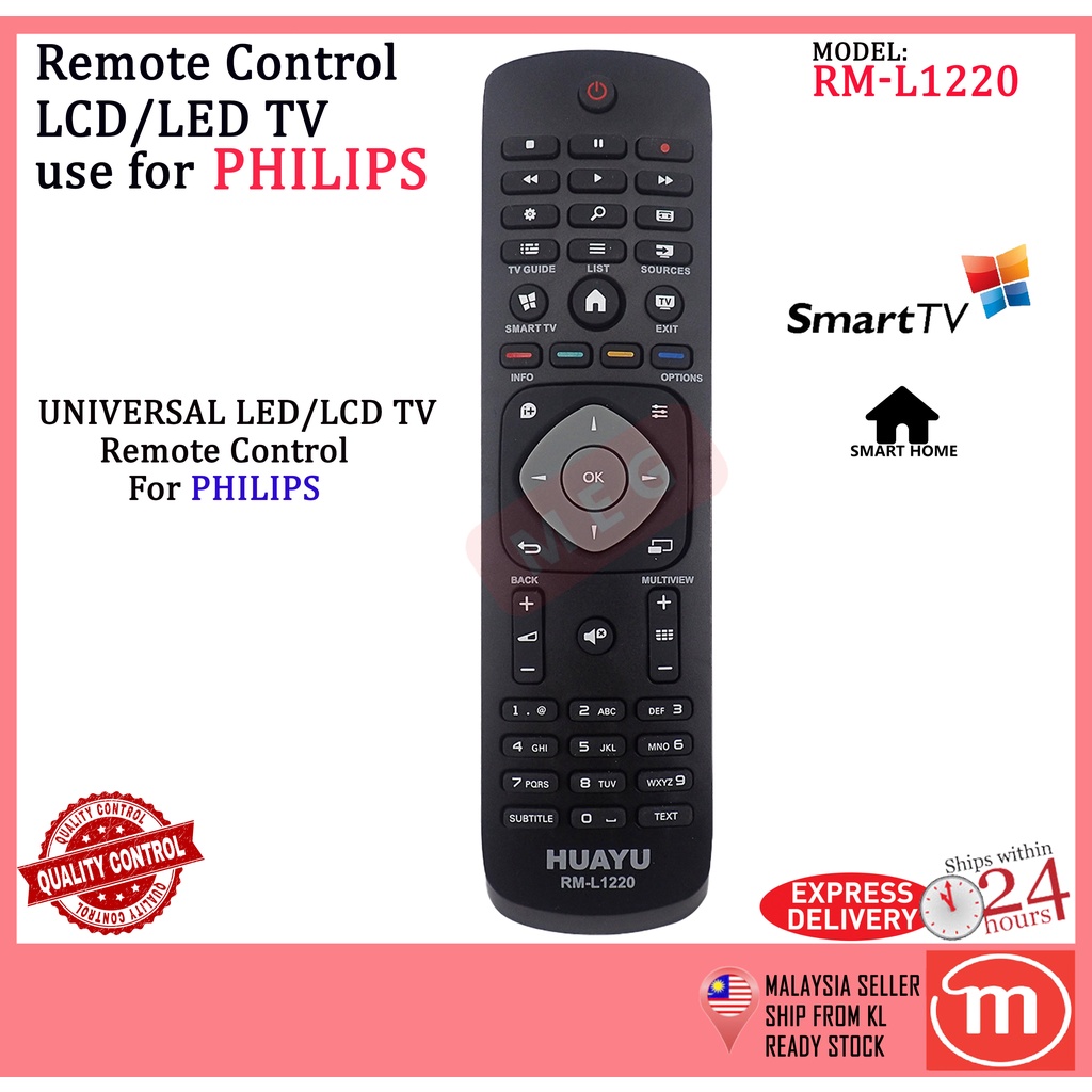 FRA Télécommande de Smart TV pour Philips RM-L1220 RC19002B RC2031