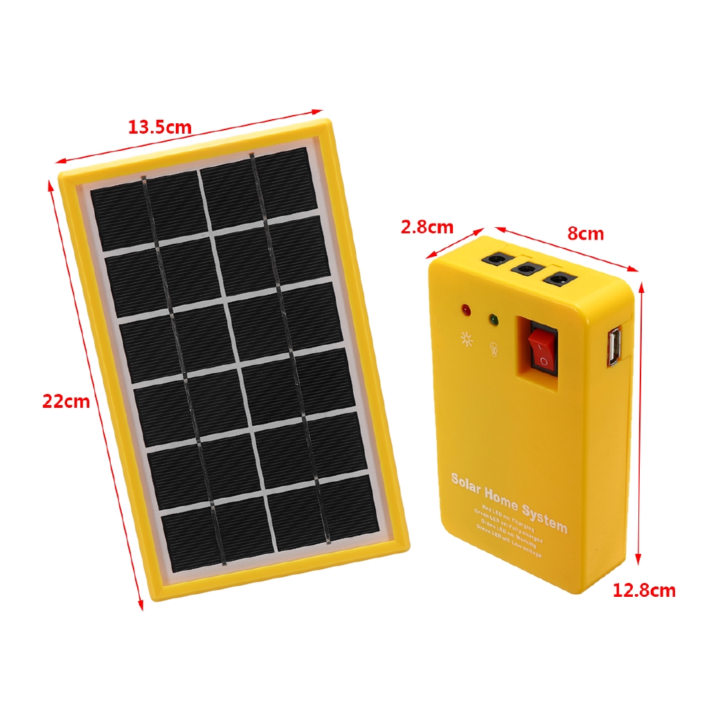 Solar Power Panel Generator System LED Light Lamp 5V USB Charger Outdoor Camping
