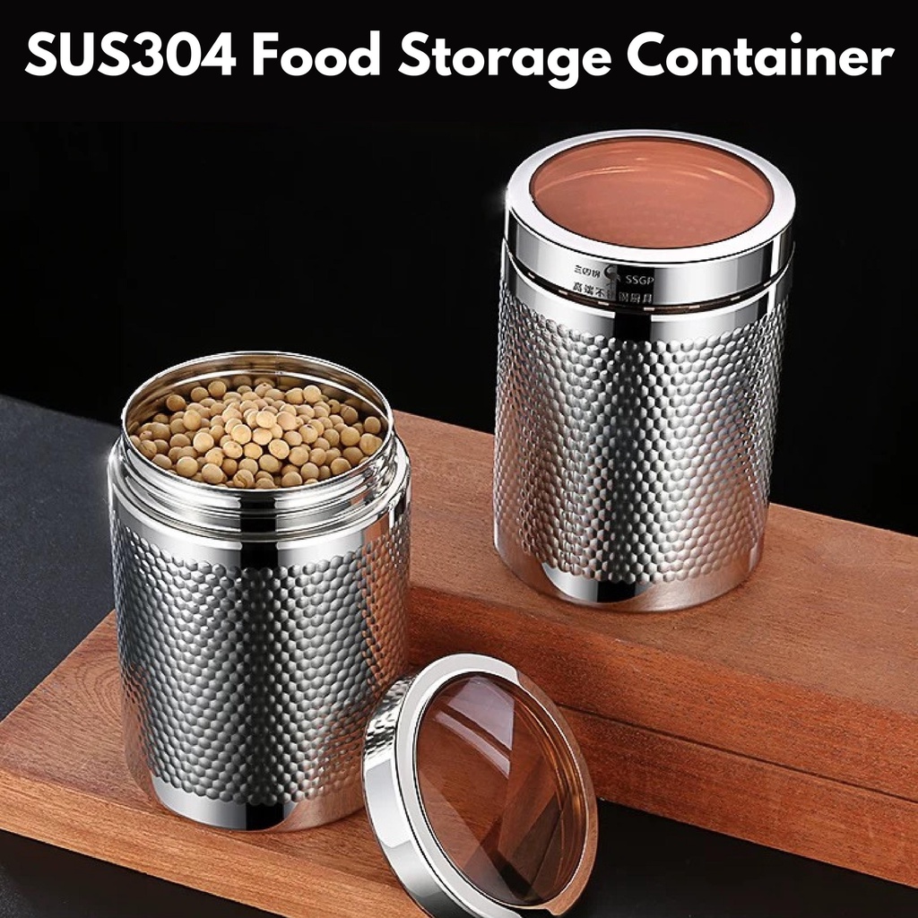 SSGP SUS304 Wholegrain Coffee Bean Container with Screw Lid | Shopee ...