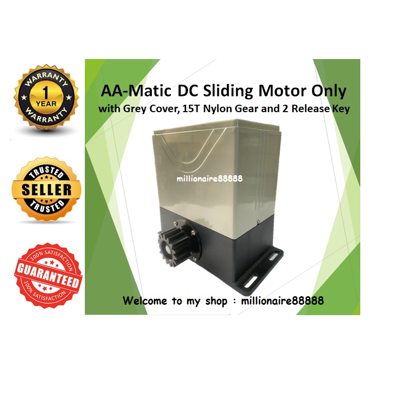 AAMatic DC Sliding Motor with Grey Cover and 15T Nylon Gear Auto Gate System Shopee Malaysia