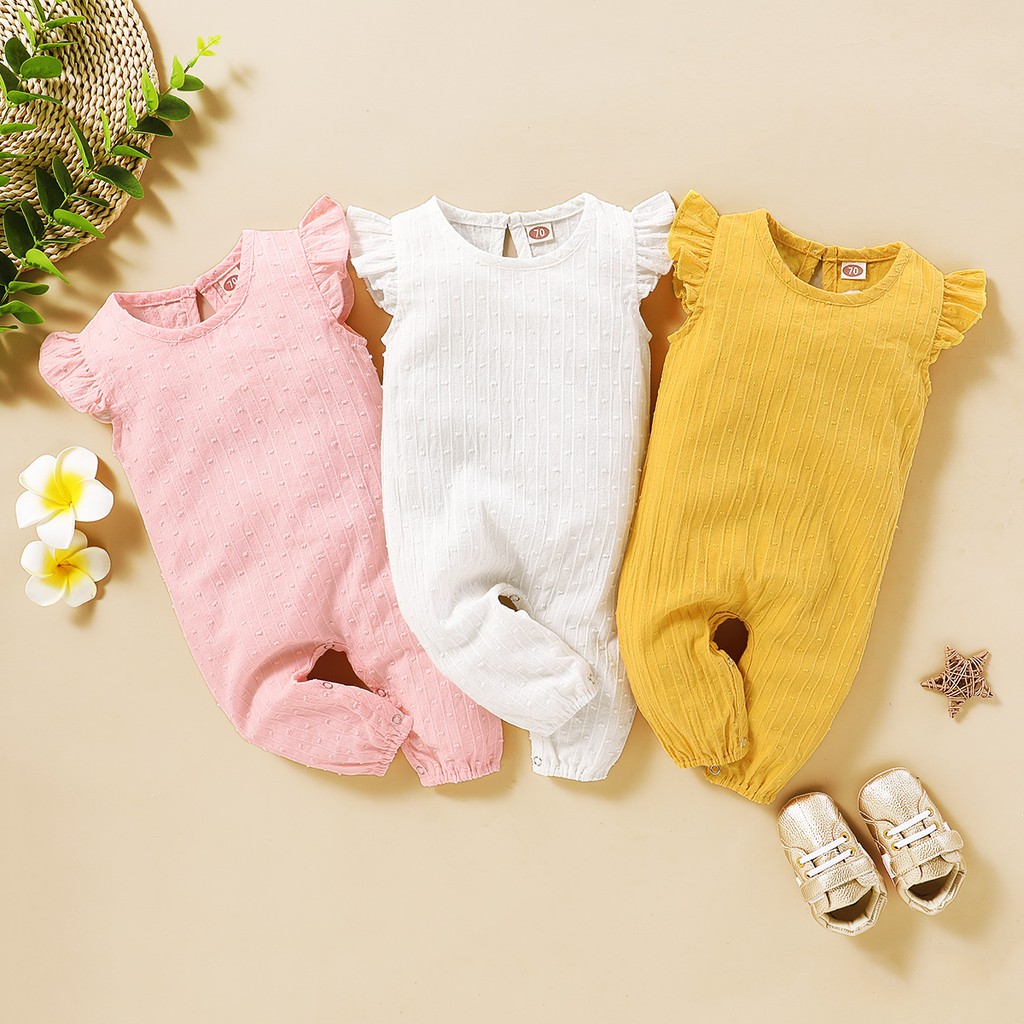 Newborn Baby Girl Romper baju tidur baju baby girl Cotton Linen Solid ...