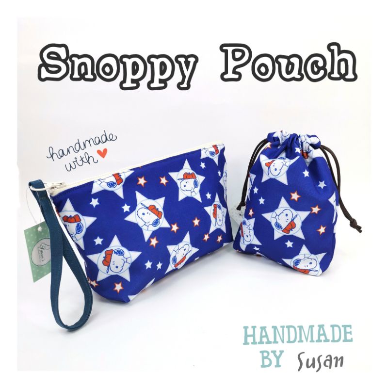 [Handmade] Zipper Pouch and drawstring Bag set {susanhandmade} Shopee