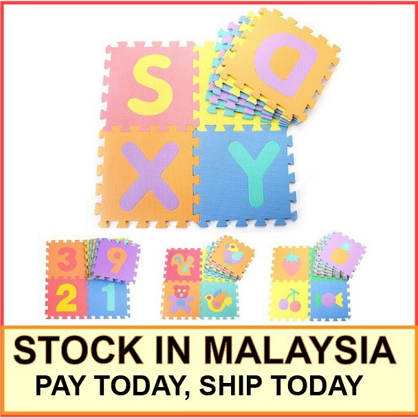 10pcs Baby Soft Eva Foam Play Mat Puzzle Diy Mats Shopee Malaysia