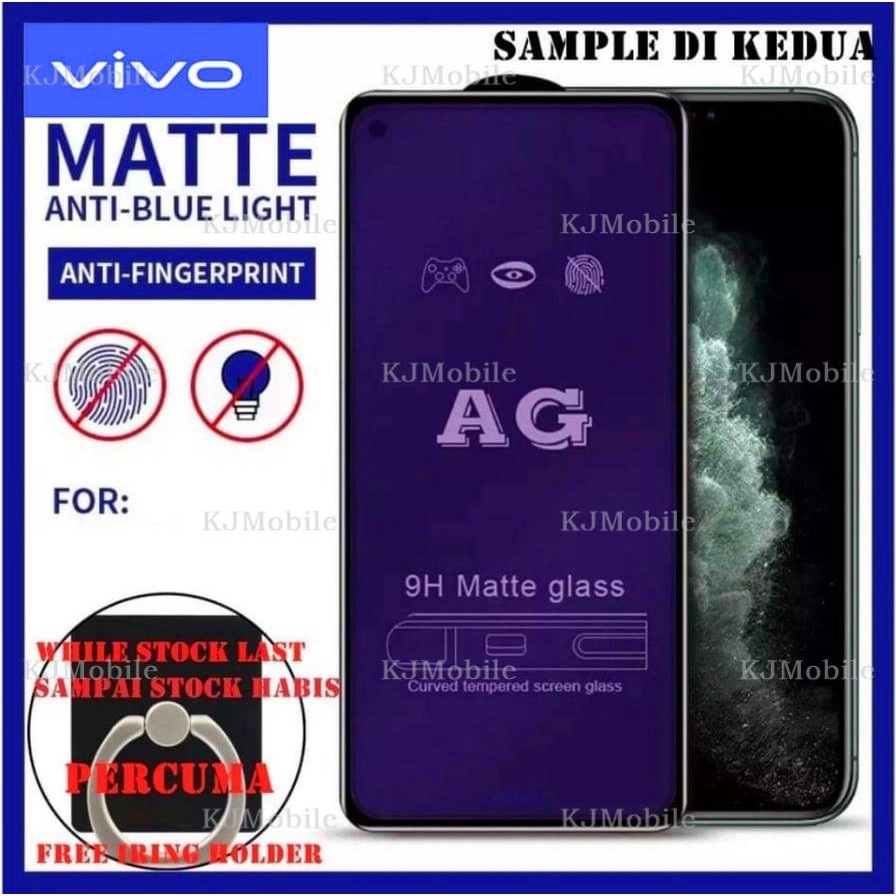 VIVO S1 AG Anti Blue Matte Anti Fingerprint Full Screen Tempered Glass(Free Gift)