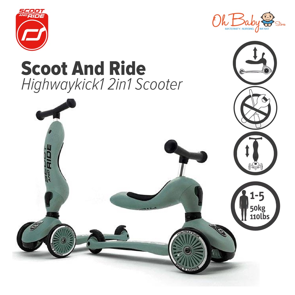 Scoot And Ride Highwaykick1 2in1 Scooter For Toddler 1- 5y