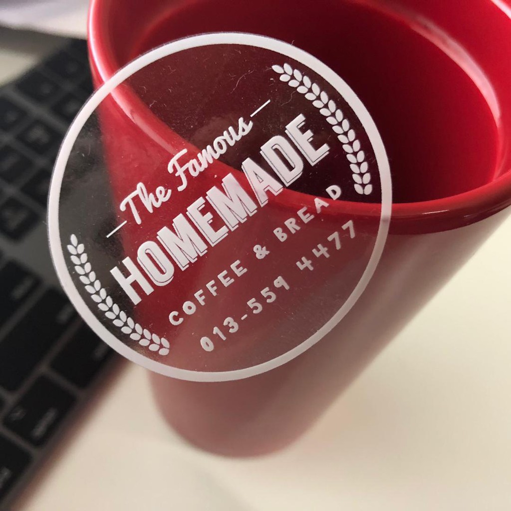 transparent sticker white ink