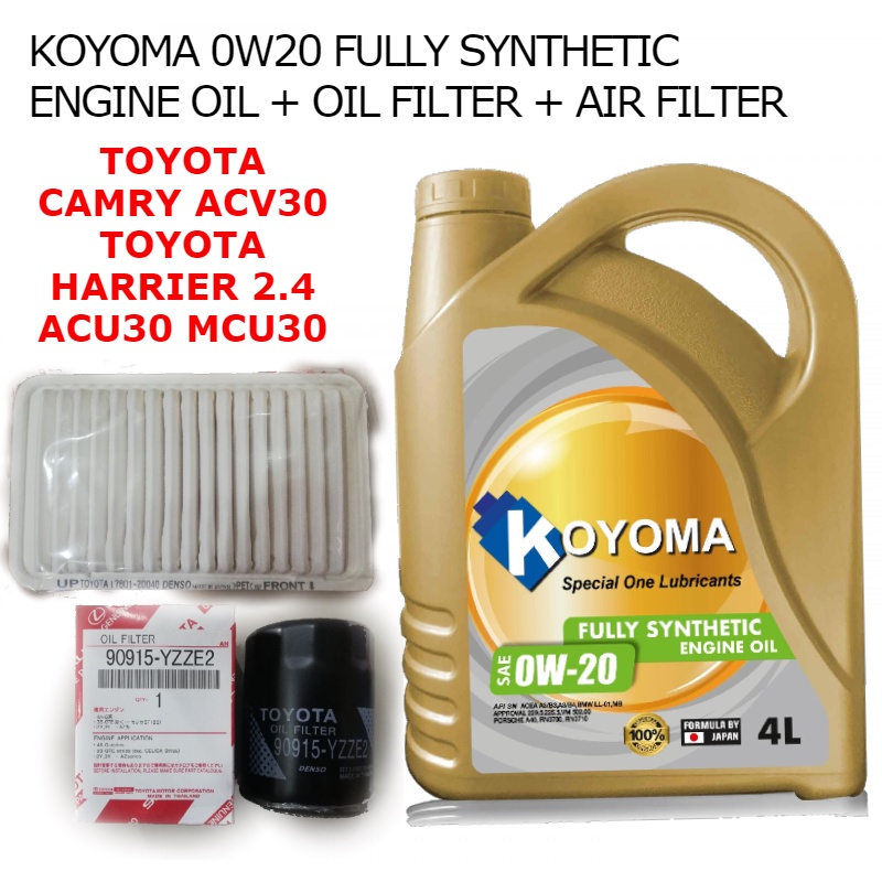 TOYOTA CAMRY ACV30, TOYOTA HARRIER 2.4 ACU30 MCU30 OIL FILTER + AIR