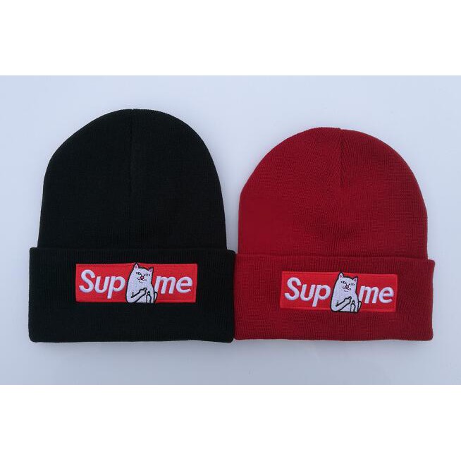 Supreme Middle Finger Cat Beanies Hats For Women Men Baseball Cap