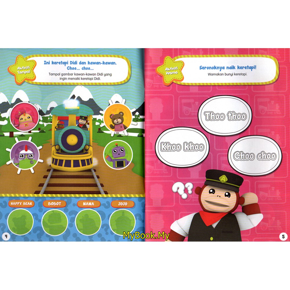 Myb Buku Buku Aktiviti Didi Friends Percuma Sticker Keretapi Didi Traktor Pak Atan Prima Kids Shopee Malaysia