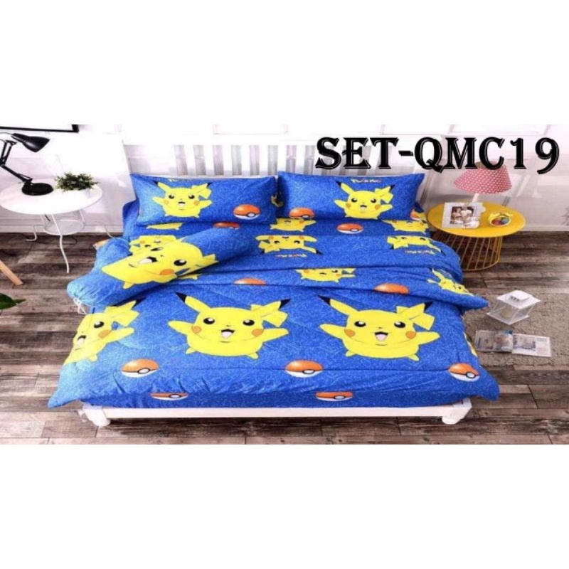 Pokemon 4in1 Queen size Fitted Bedsheet (no blanket) Shopee Malaysia