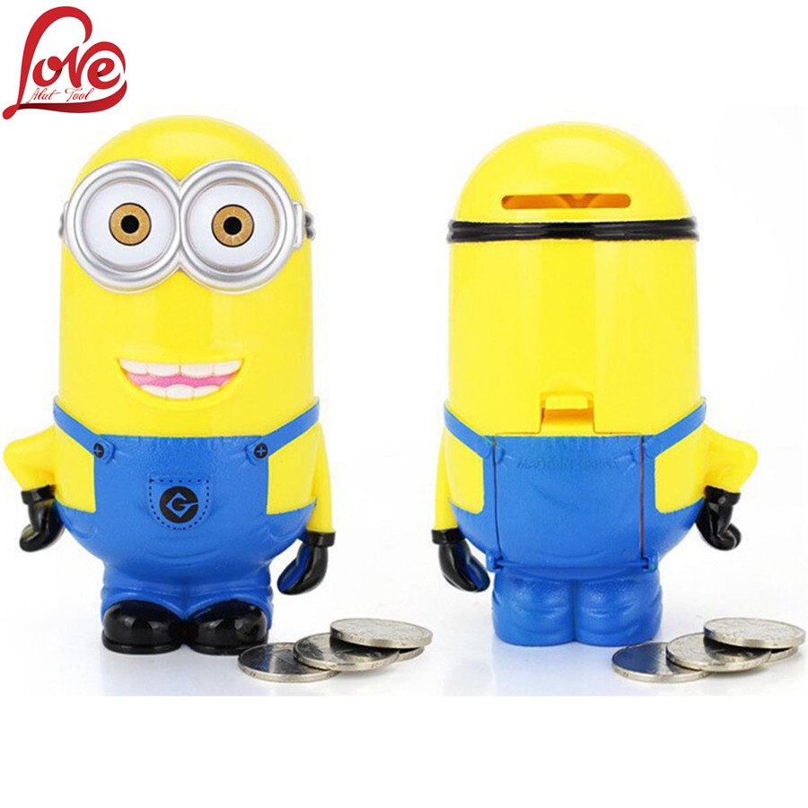 La Tool Cartoon Character Mini Eyes Little Yellow Man Coin Piggy Bank Children Toys Shopee Malaysia