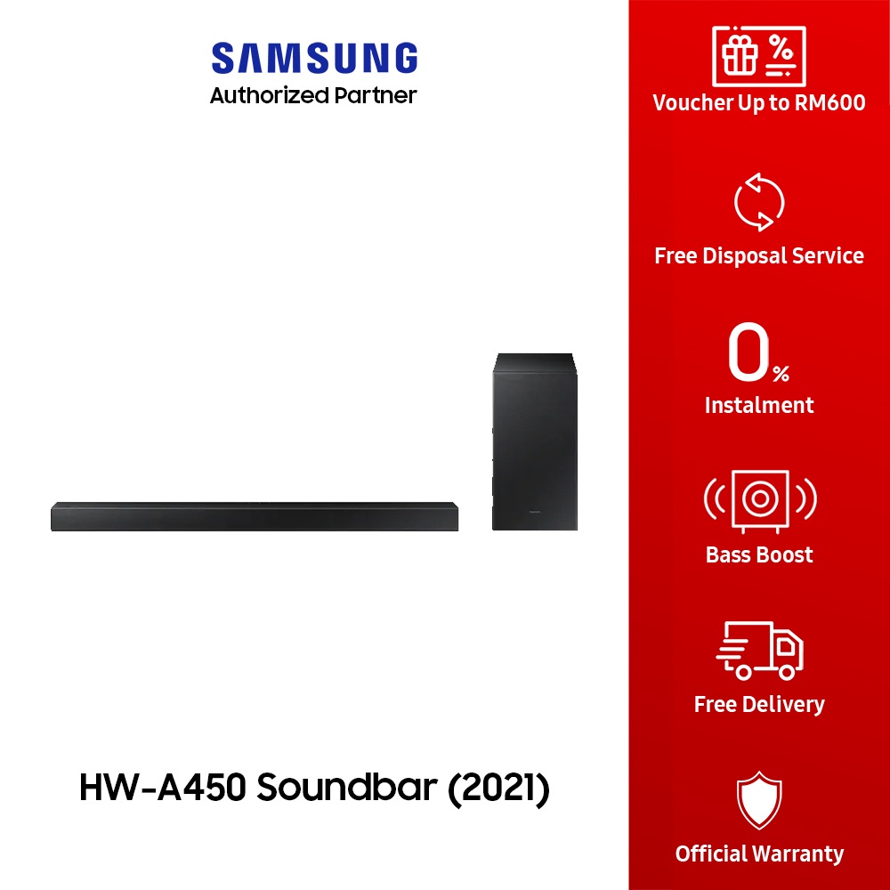 Samsung 2.1 Channel (HWB450) Soundbar with Powerful Bass Boost HWB450