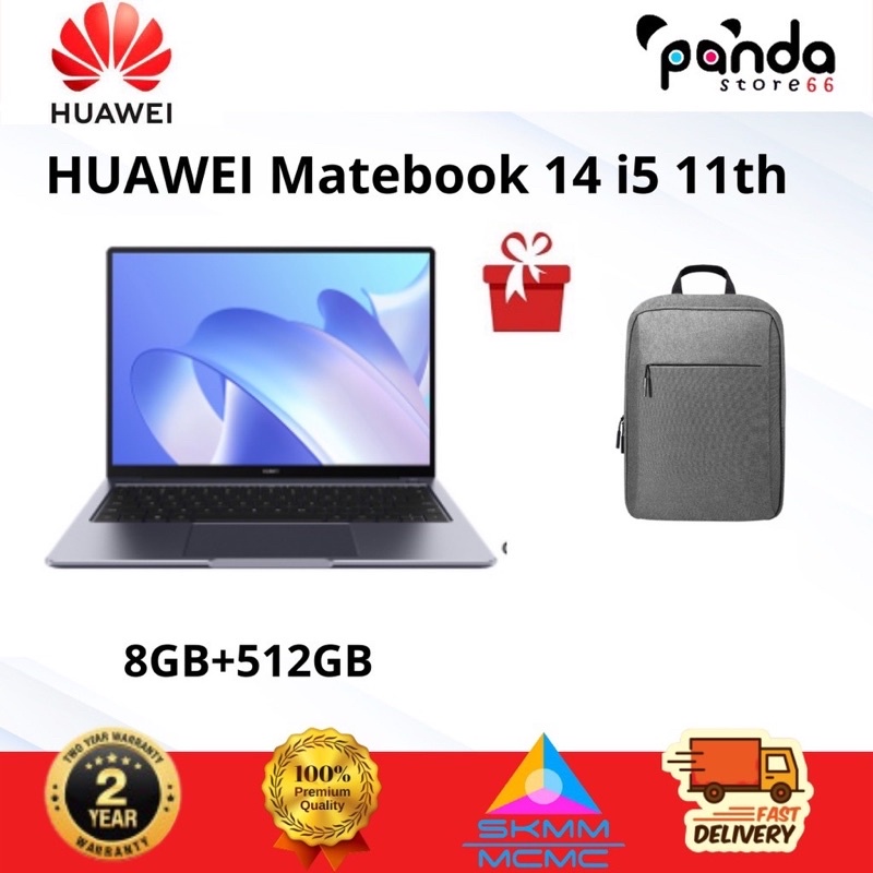 HUAWEI MateBook 14 i5 2021 11th Generation Laptop 8GB + 512GB FREE