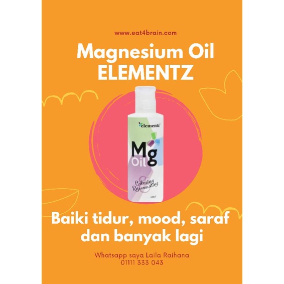 MAGNESIUM OIL ELEMENTZ 100ml Shopee Malaysia