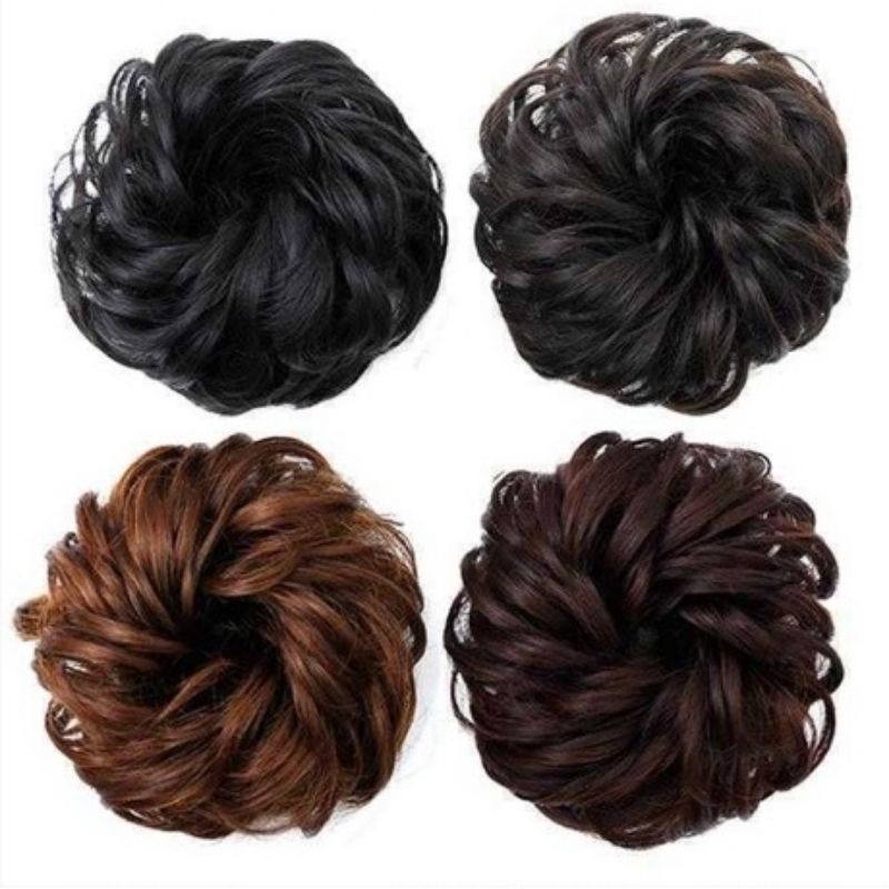 Rambut palsu sutera Ready Stock Silk Fluffy Wig Ring Ball Head Flower Bud（Rambut palsu sutera)丝蓬松假发圈丸子头花苞