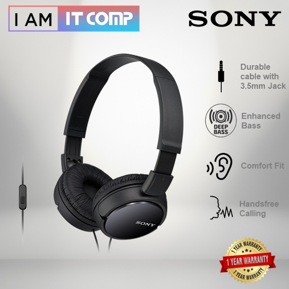 Sony MDRZX110AP / MDRZX110AP Onear Wired Headphone / Wired Headset with Mic ( ZX110AP