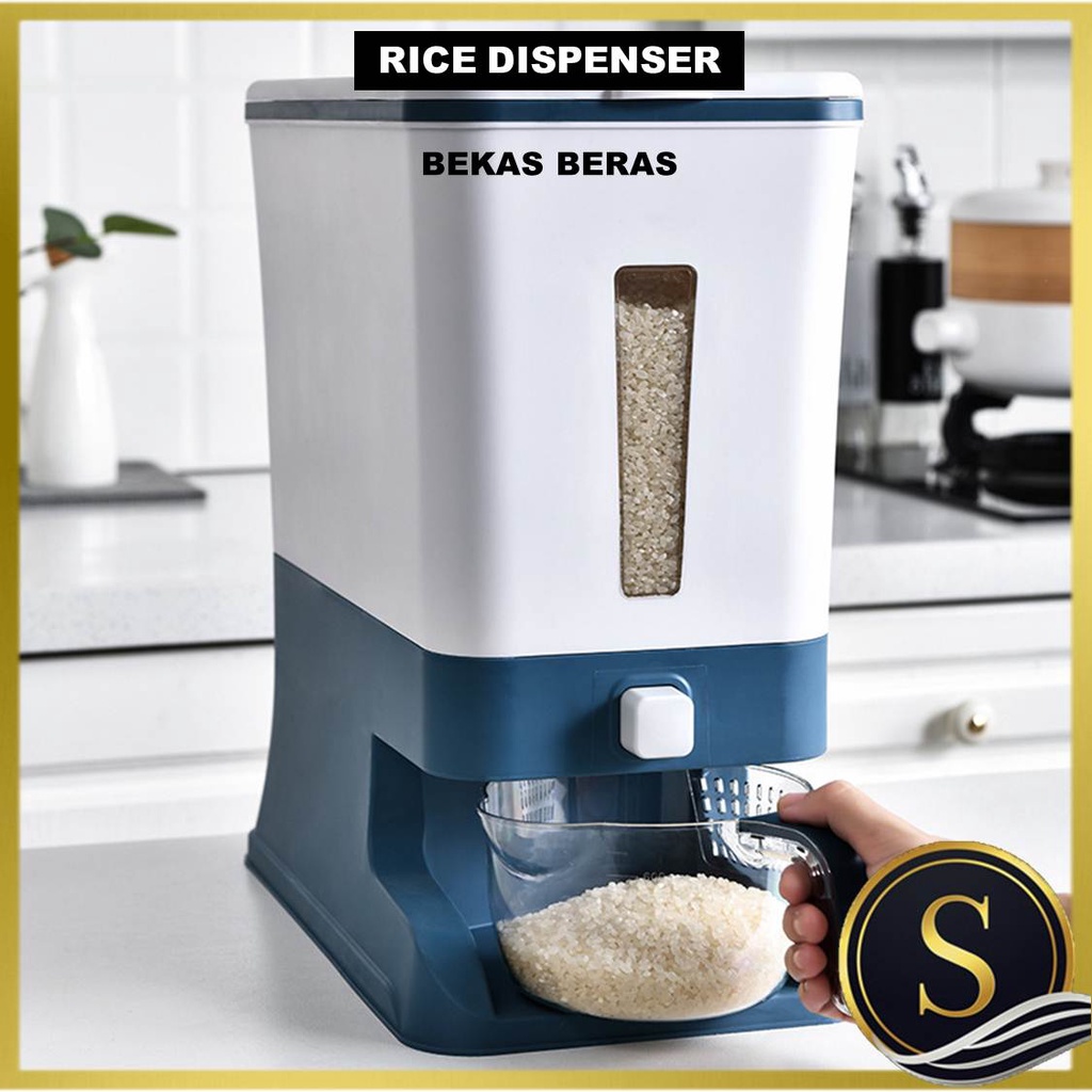 RICE DISPENSER WITH RINSING CUP BEKAS BERAS 12KG AUTOMATIC RICE ...