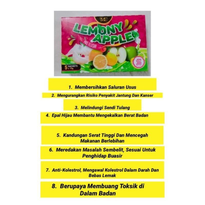 Detox Lemony Apple Pro Flush Untuk Mengatasi Masalah Sembelit Dan Disamping Mencantikkan Kulit Shopee Malaysia